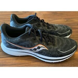 Saucony Omni 20 Mens 11.5 Shoes Road Running Trainer Stability Black White Comfy